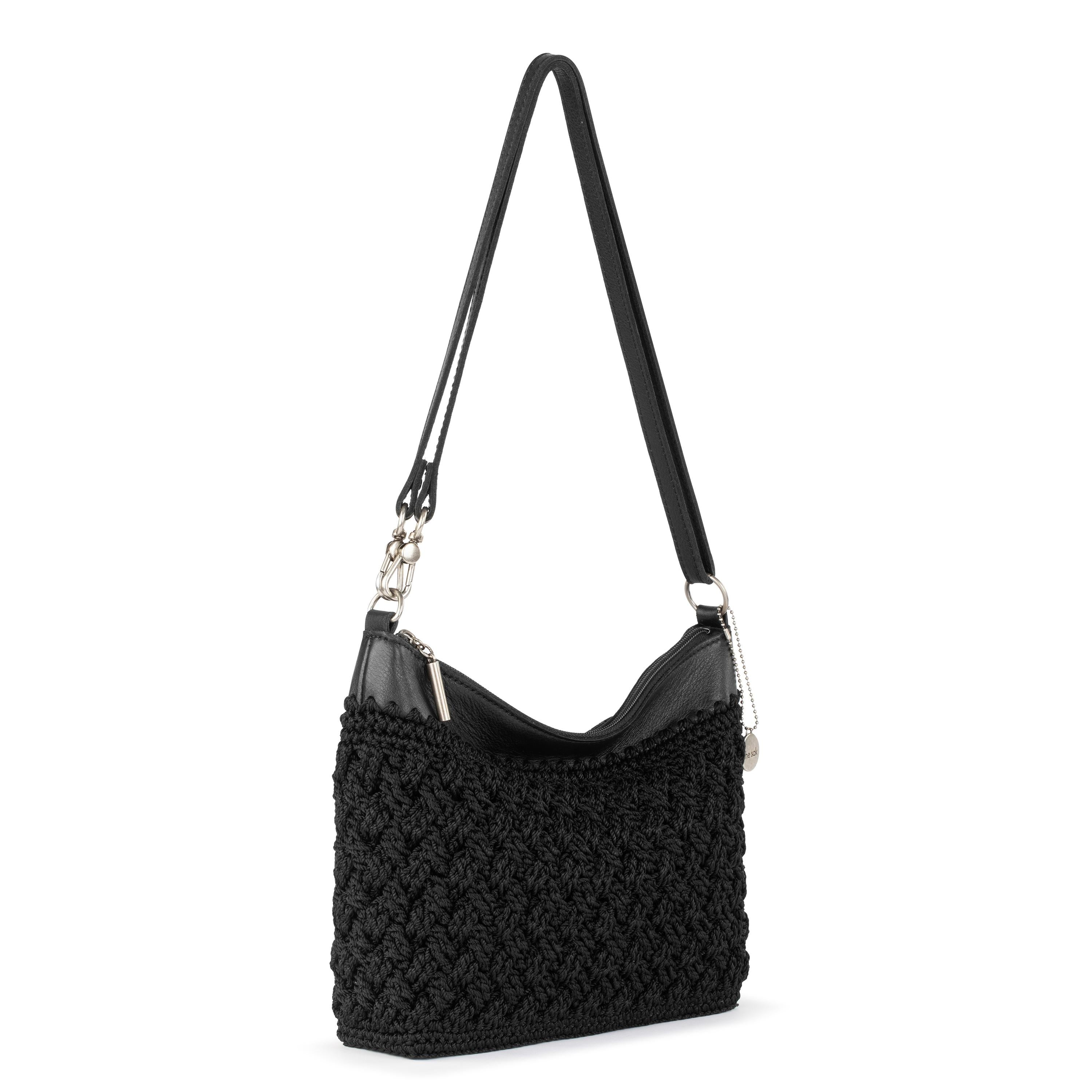 The Sak Lumi Crossbody - Hand Crochet - Black Cozy Weave