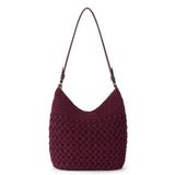 The Sak Sequoia Hobo - Hand Crochet - Black Cherry Cozy Weave