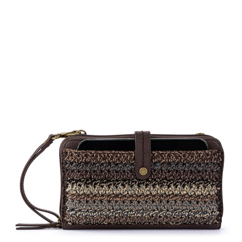 The Sak Iris Smartphone Wallet - Hand Crochet - Aspen Stripe