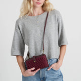 The Sak Iris Smartphone Wallet - Hand Crochet - Black Cherry Cozy Weave