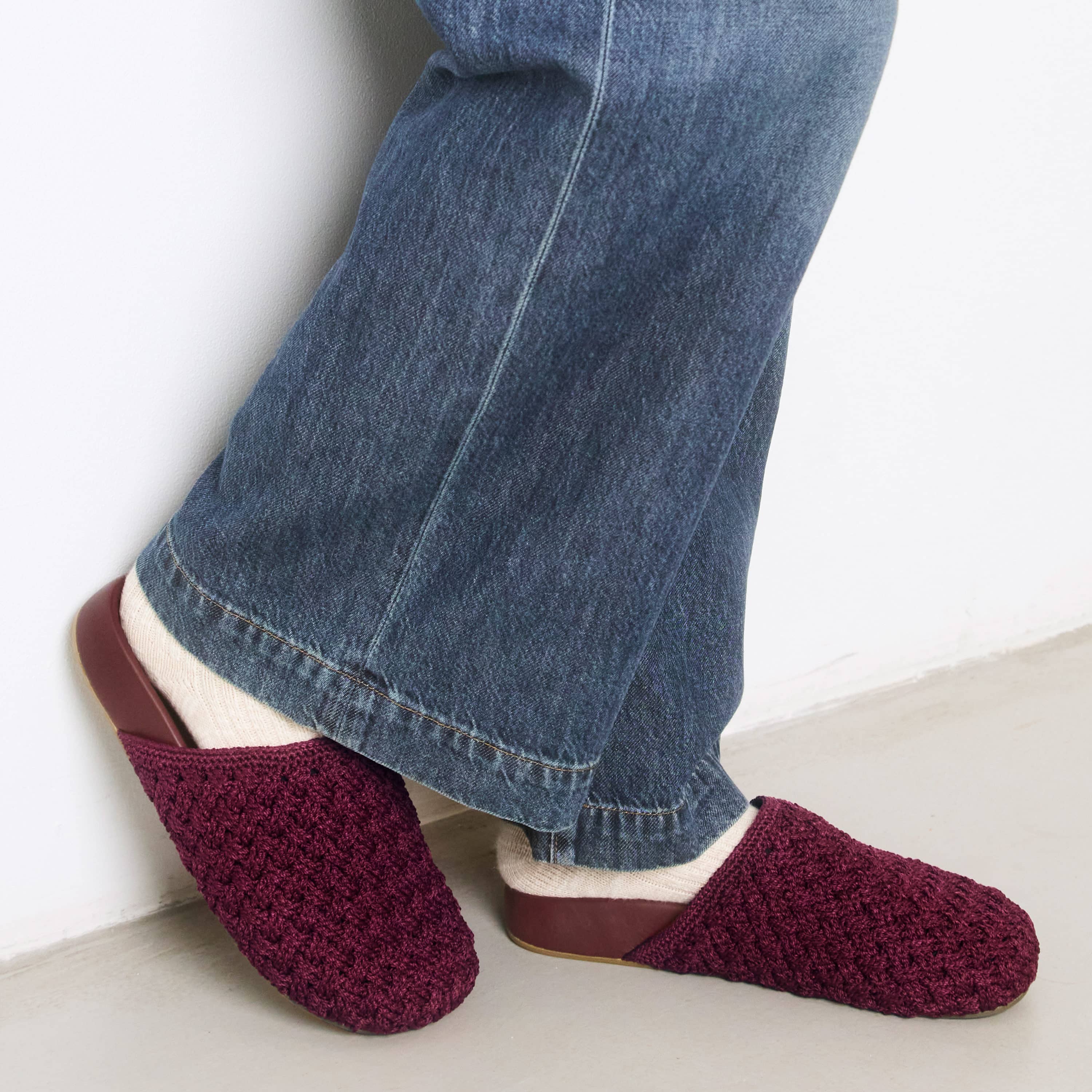 The Sak Bolinas Clog - Hand Crochet - Black Cherry Cozy