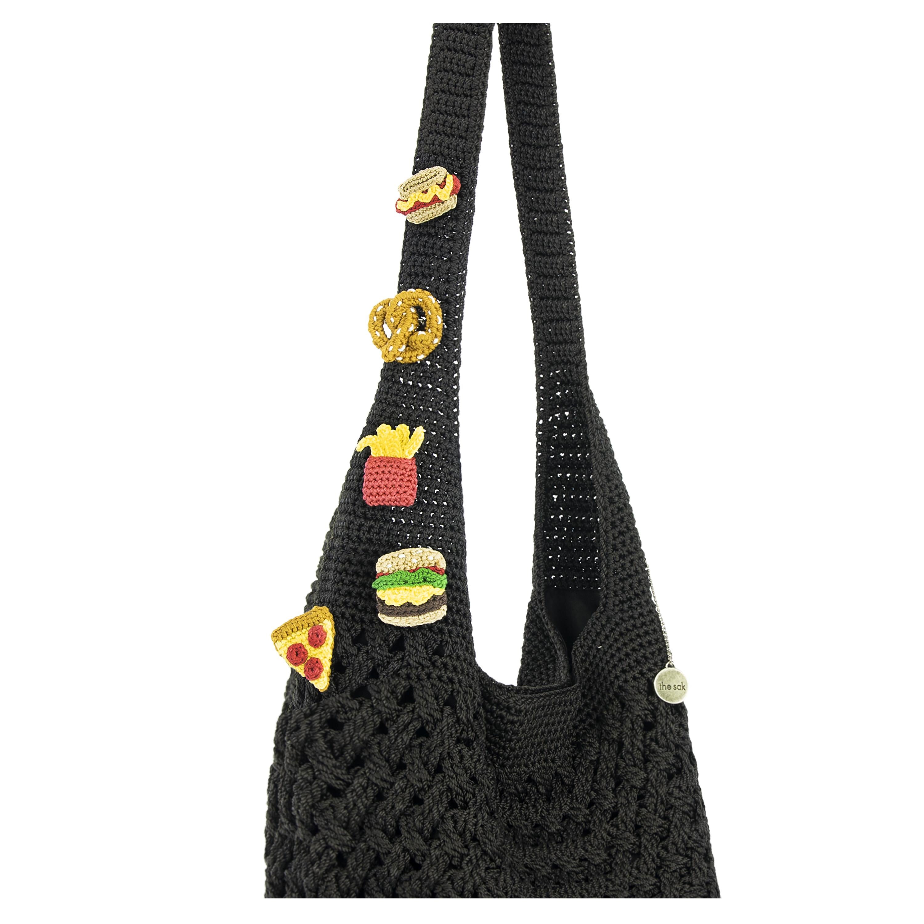 The Sak 120 Hobo - Hand Crochet - Black Cozy Weave