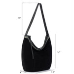 The Sak Sequoia Hobo - Leather - Black Suede Blanket Stitch
