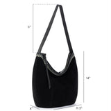The Sak Sequoia Hobo - Leather - Black Suede Blanket Stitch