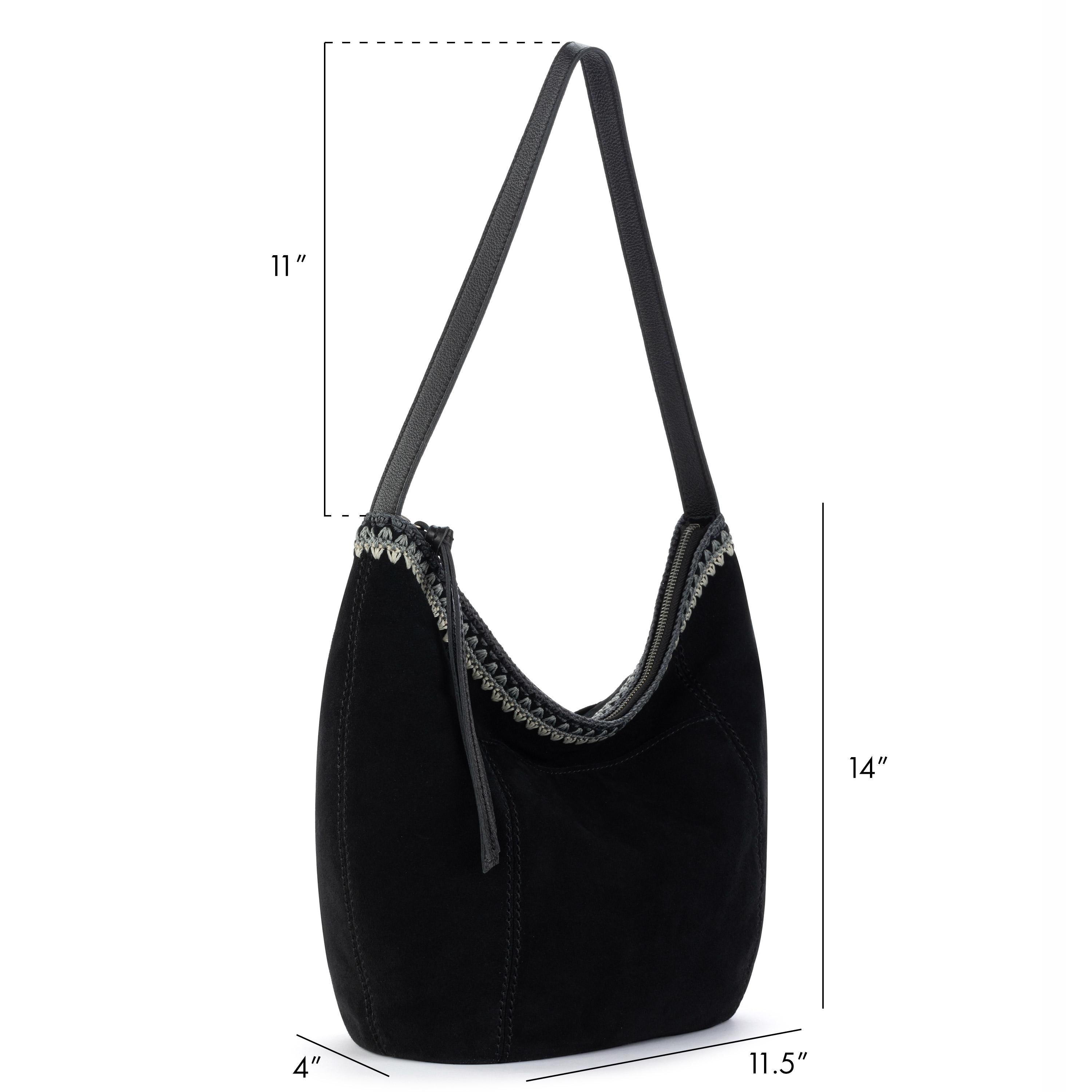 The Sak Sequoia Hobo - Leather - Black Suede Blanket Stitch