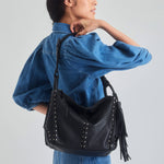 The Sak Los Feliz Hobo - Leather - Black Silver Stud