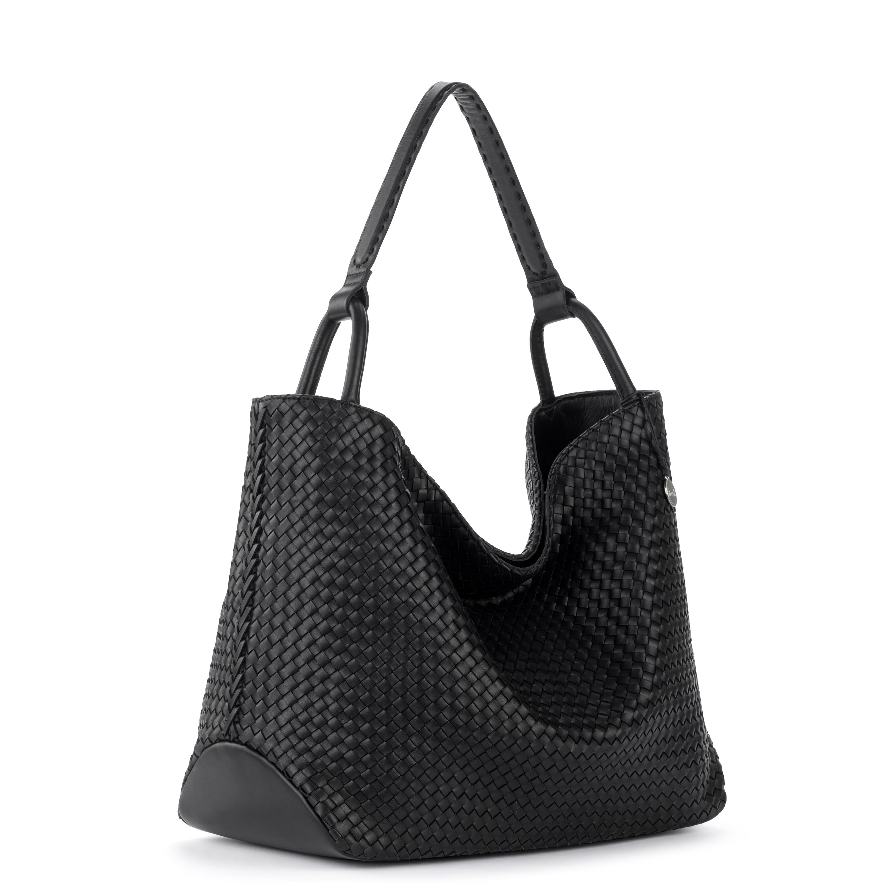 The Sak Los Feliz Large Tote - Leather - Woven Black