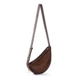 The Sak Tess Sling - Leather - Woven Mahogany Cognac
