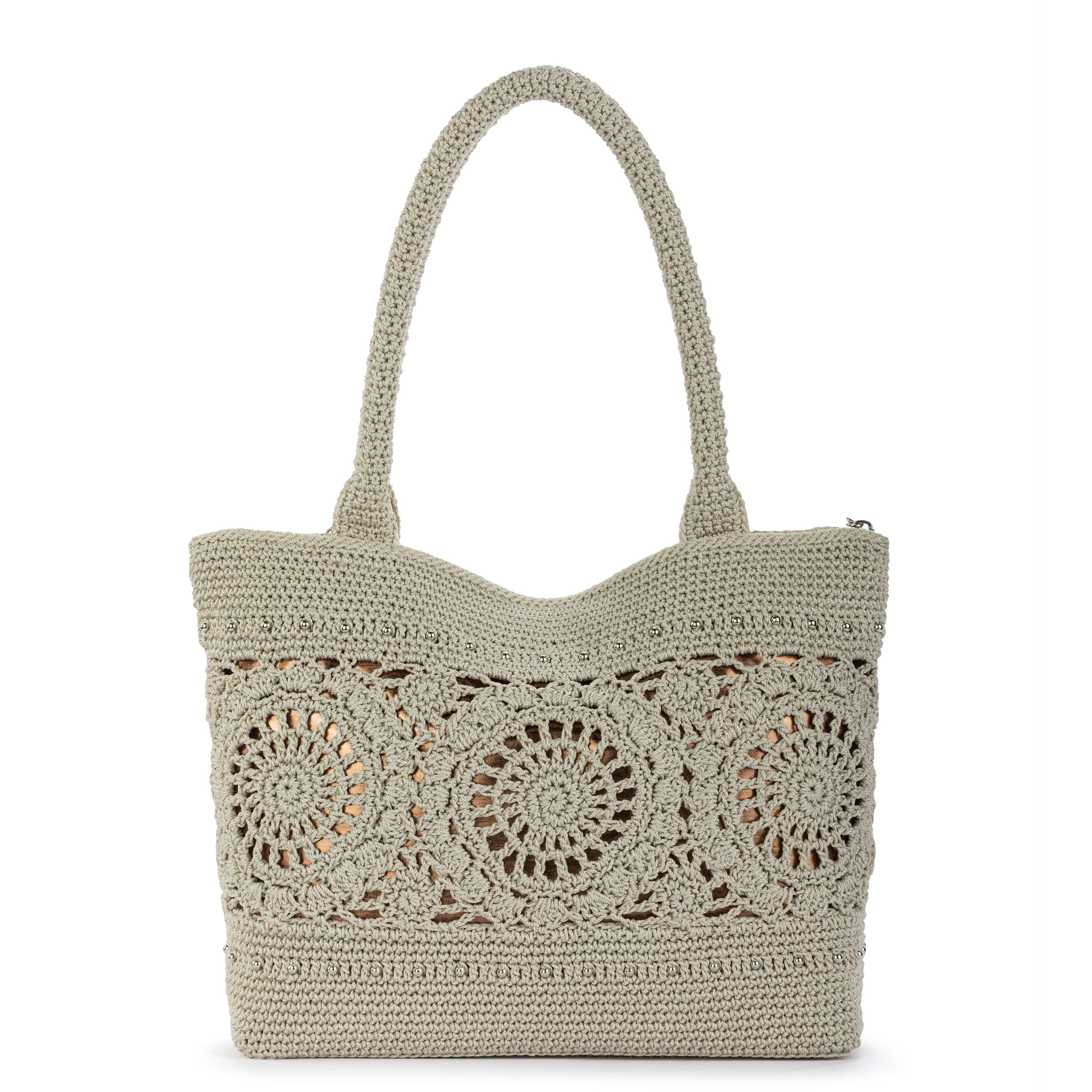 The Sak Crafted Classic Carryall - Hand Crochet - Natural Grey Medallion