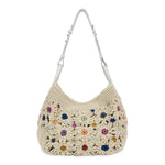 The Sak Los Feliz Slouchy Hobo - Hand Crochet - Natural Multi Flowers