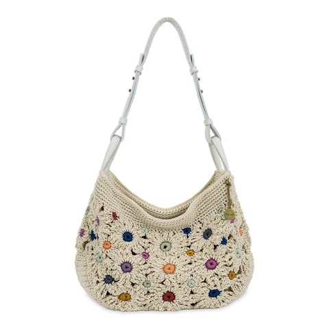 The Sak Los Feliz Slouchy Hobo - Hand Crochet - Natural Multi Flowers