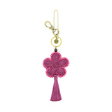 The Sak Back To Bali Flower Dangle - Hand Crochet - Fuchsia