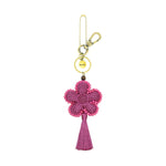 The Sak Back To Bali Flower Dangle - Hand Crochet - Fuchsia