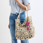The Sak Back To Bali Flower Dangle - Hand Crochet - Fuchsia