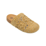 Bolinas Clog - Hand Crochet - Natural Tonal Flower