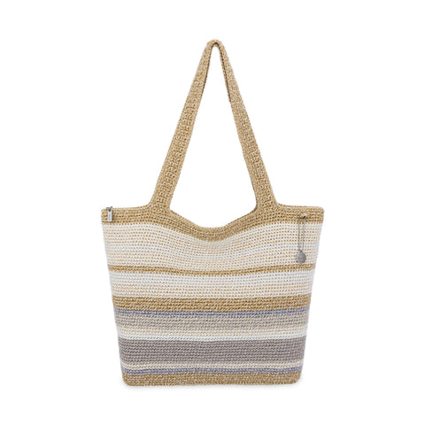 The Sak Sola Carryall Tote - Hand Crochet - Sand Stripe
