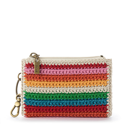The Sak Encino Essential Wallet - Hand Crochet - Rainbow Stripe