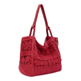 The Sak Los Feliz Large Tote - Hand Crochet - Scarlet Tonal Flower