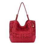 The Sak Los Feliz Large Tote - Hand Crochet - Scarlet Tonal Flower