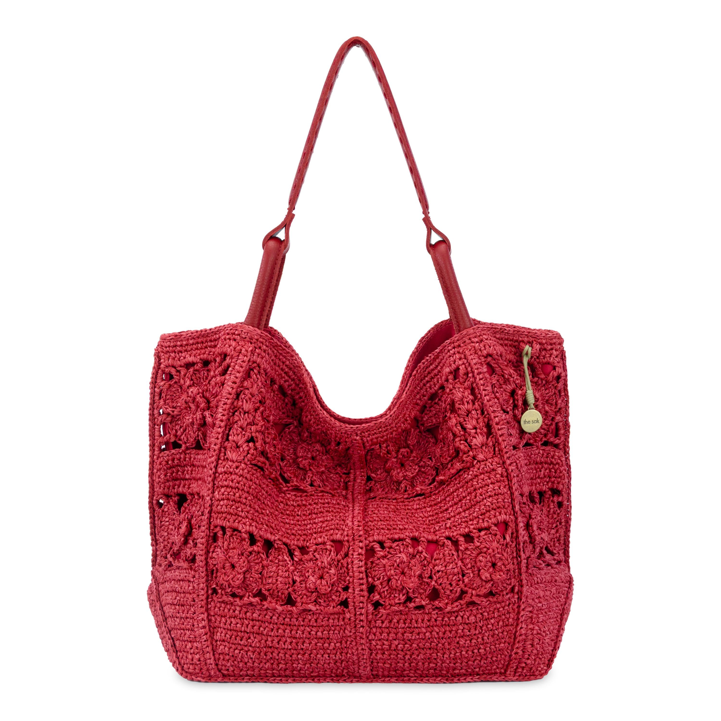The Sak Los Feliz Large Tote - Hand Crochet - Scarlet Tonal Flower