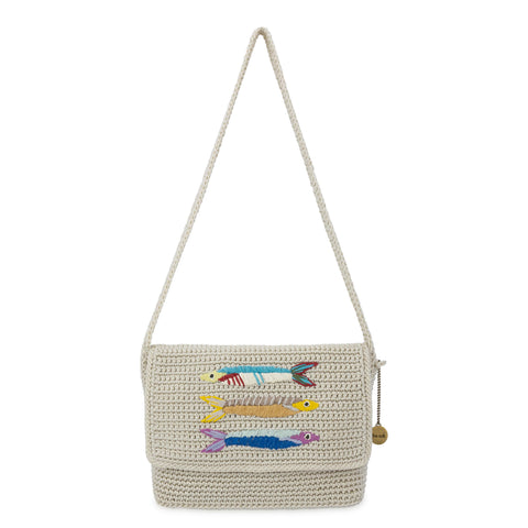 The Sak Marlow Flap Shoulder Bag - Hand Crochet - Sardines