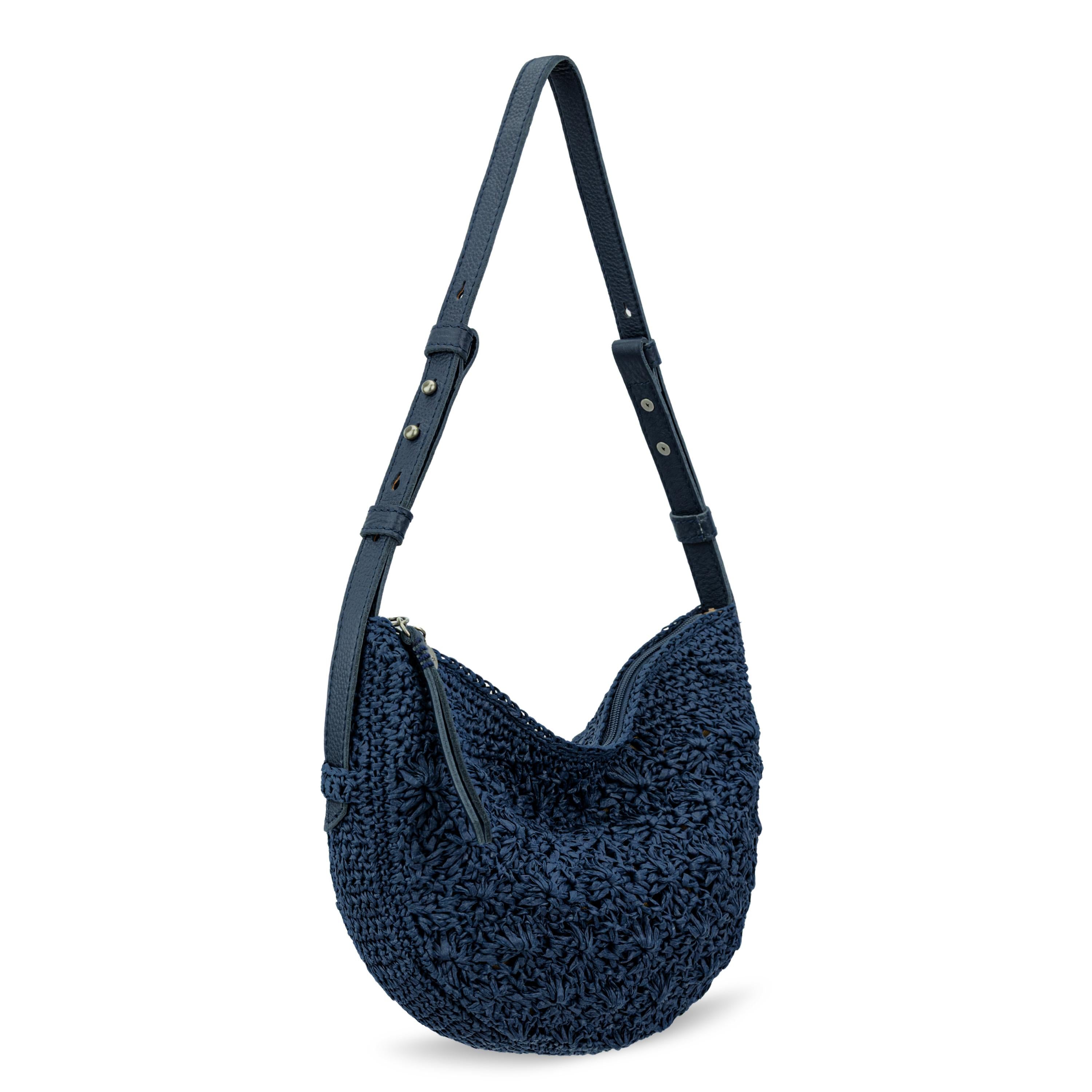 The Sak Tess Shoulder Bag - Straw - Denim Primrose