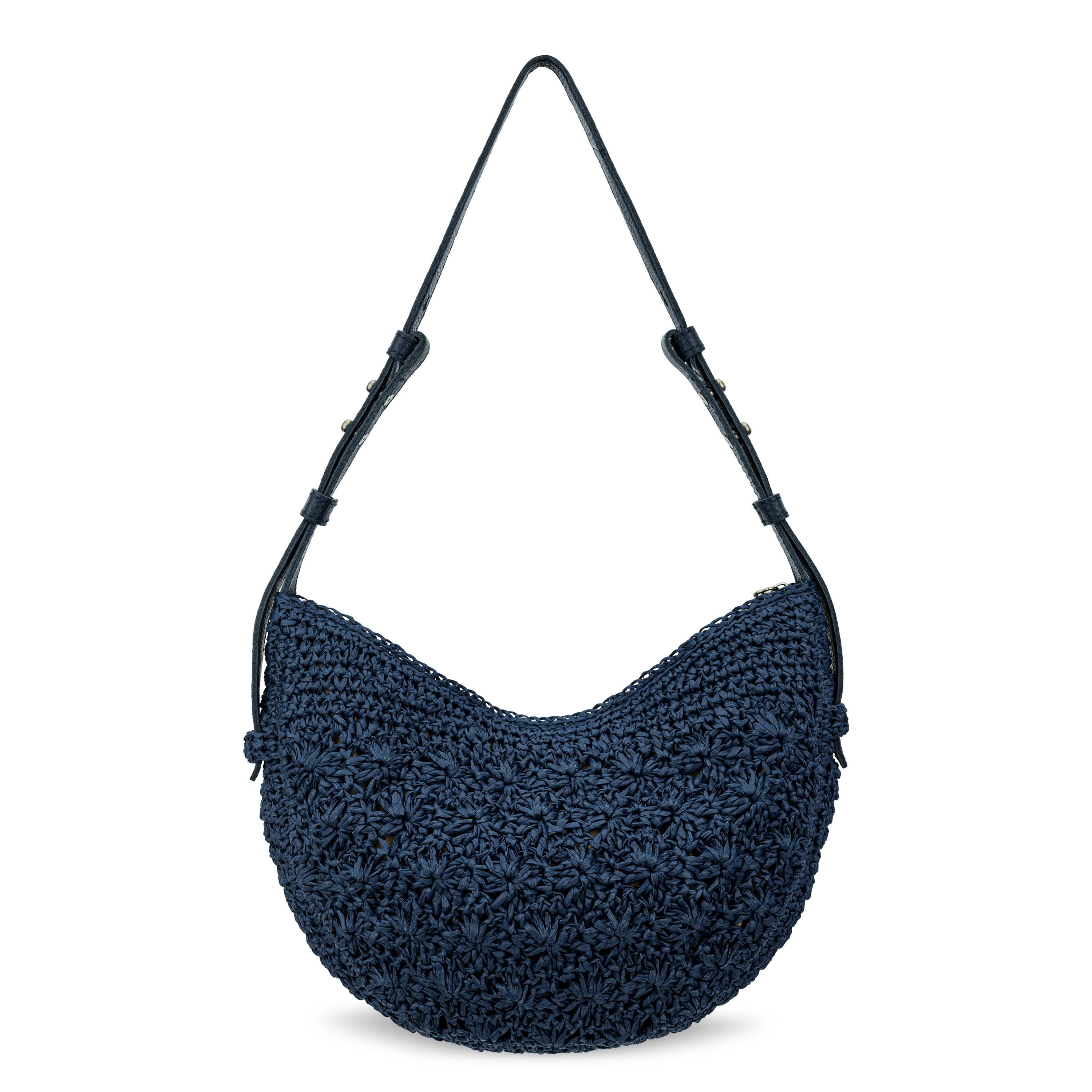 The Sak Tess Shoulder Bag - Straw - Denim Primrose