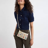 The Sak Vita Convertible Wristlet - Hand Crochet - Natural Multi Flowers