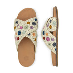 The Sak Penelope Sandal - Hand Crochet - Natural Multi Flowers