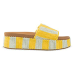 The Sak Olivia Platform Sandal - Hand Crochet - Lemon Drop Stripe