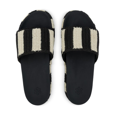 The Sak Olivia Platform Sandal - Hand Crochet - Black Stripe