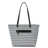 Sakroots Banyan Shoulder Tote - Straw - Black and White Woven