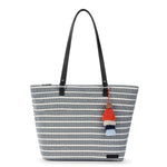 Sakroots Banyan Shoulder Tote - Straw - Black and White Woven