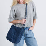 The Sak Los Feliz Crossbody - Hand Crochet - Denim Tonal Straw