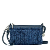 The Sak Vita Convertible Wristlet - Hand Crochet - Denim Tonal Straw