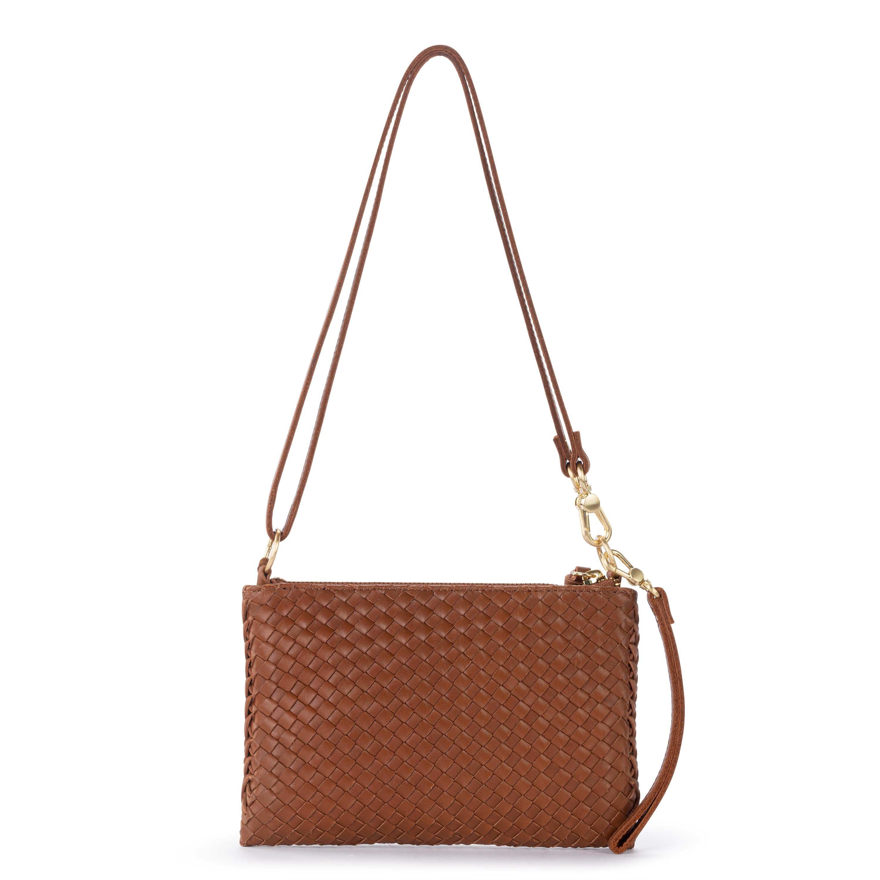 The Sak Vita Convertible Wristlet - Leather - Cognac Woven