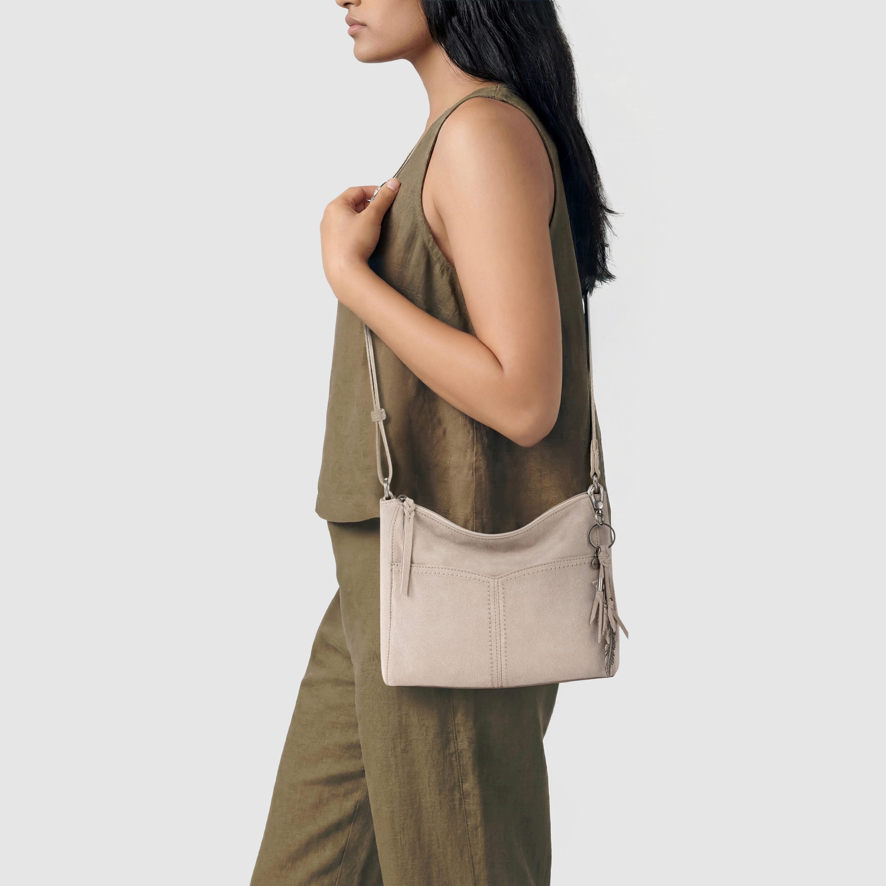The Sak Alameda Crossbody - Leather - Sand Suede