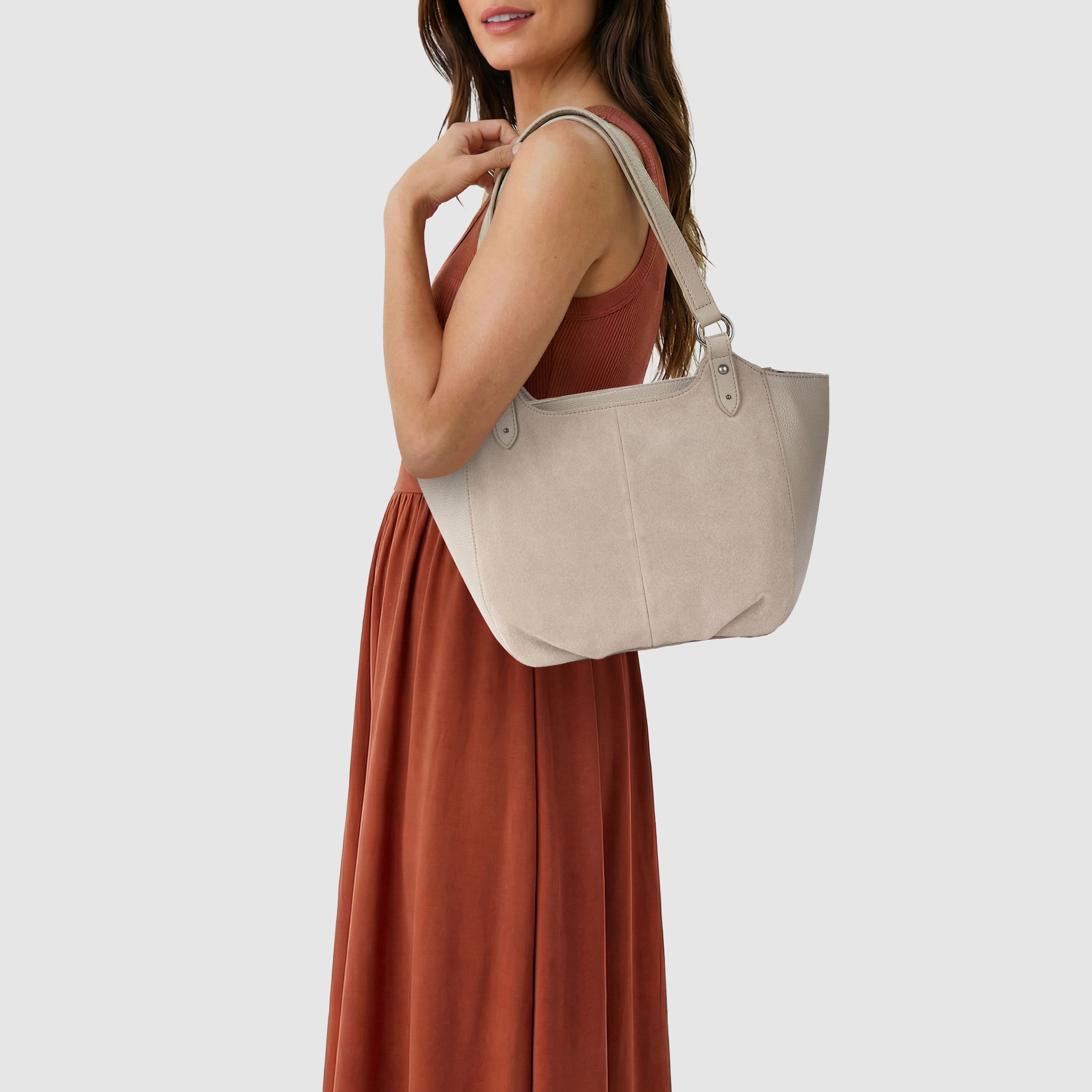 The Sak Bolinas Satchel - Leather - Sand Suede