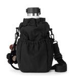 Sakroots Banyan Drawstring Crossbody - EcoTwill - Black Flower Blossom Quilted