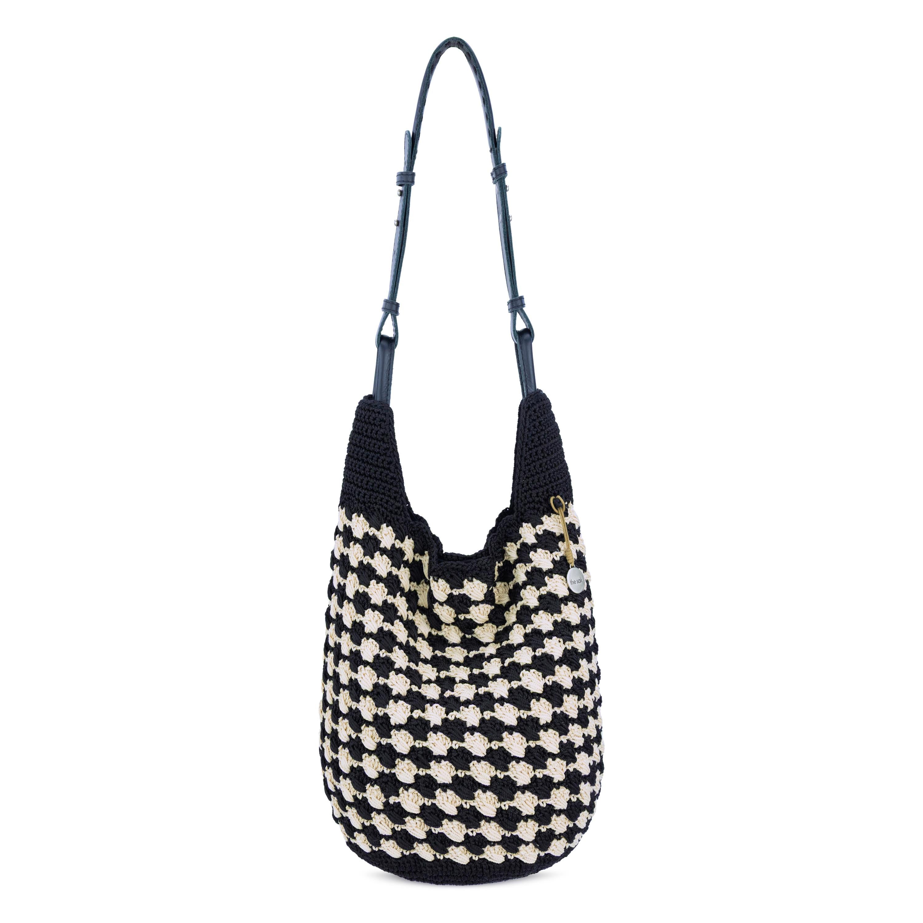 The Sak Los Feliz 120 Hobo - Hand Crochet - Black Ecru Shell