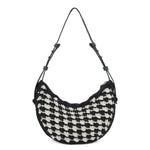 The Sak Tess Shoulder Bag - Hand Crochet - Black Ecru Shell