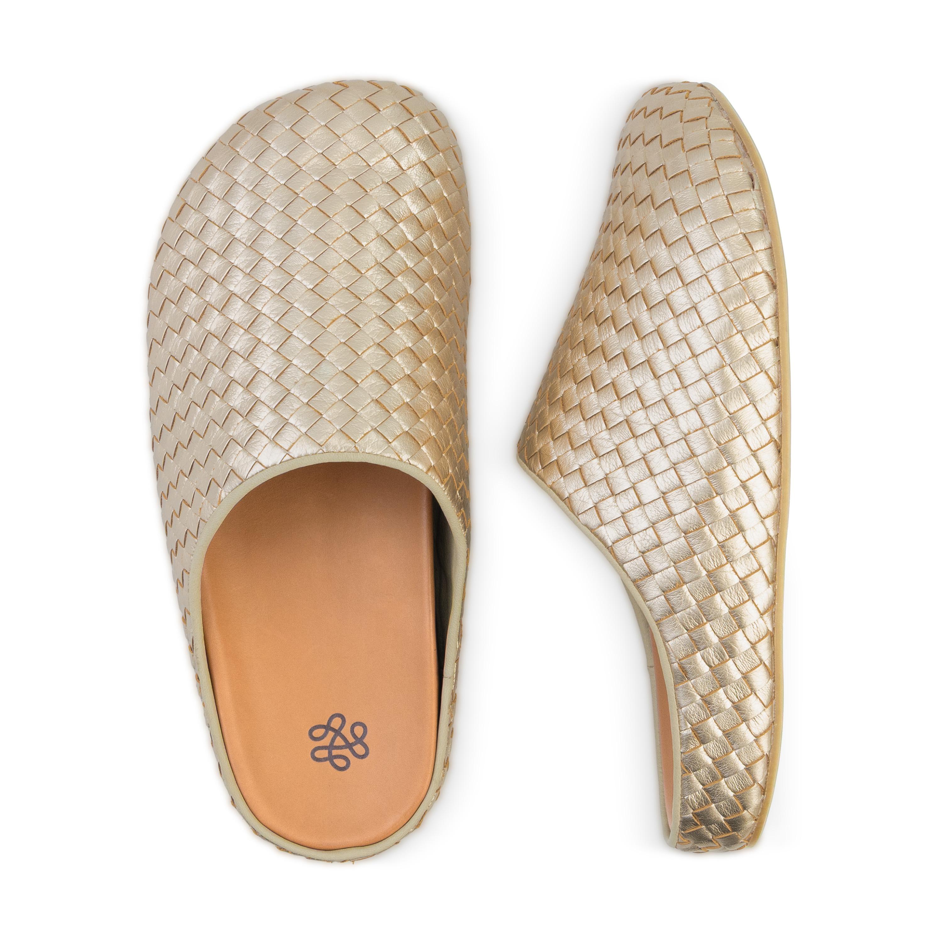 The Sak Bolinas Woven Clog - Leather - Woven Light Gold