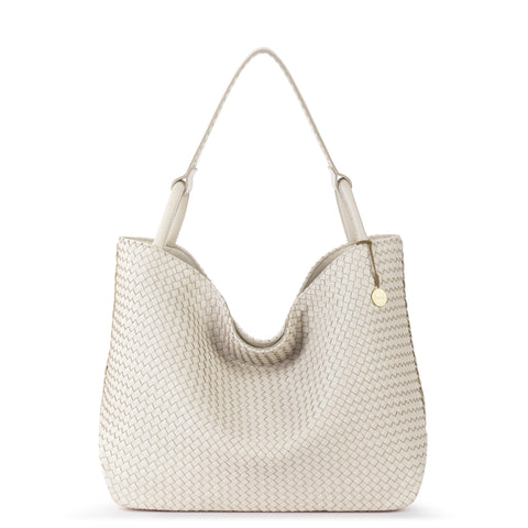 The Sak Los Feliz Large Tote - Leather - Stone Woven