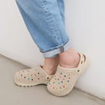 The Sak Bolo Eva Clog - Hand Crochet - Ecru Multi Beads