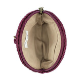 The Sak Circle Coin Pouch - Hand Crochet - Black  Cherry Flower