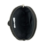 The Sak Circle Coin Pouch - Hand Crochet - Black Pyrite Star