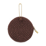 The Sak Circle Coin Pouch - Hand Crochet - Brown Mahogany Flower