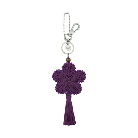 The Sak Yarnicharmz Dangle - Hand Crochet - Aubergine Flower