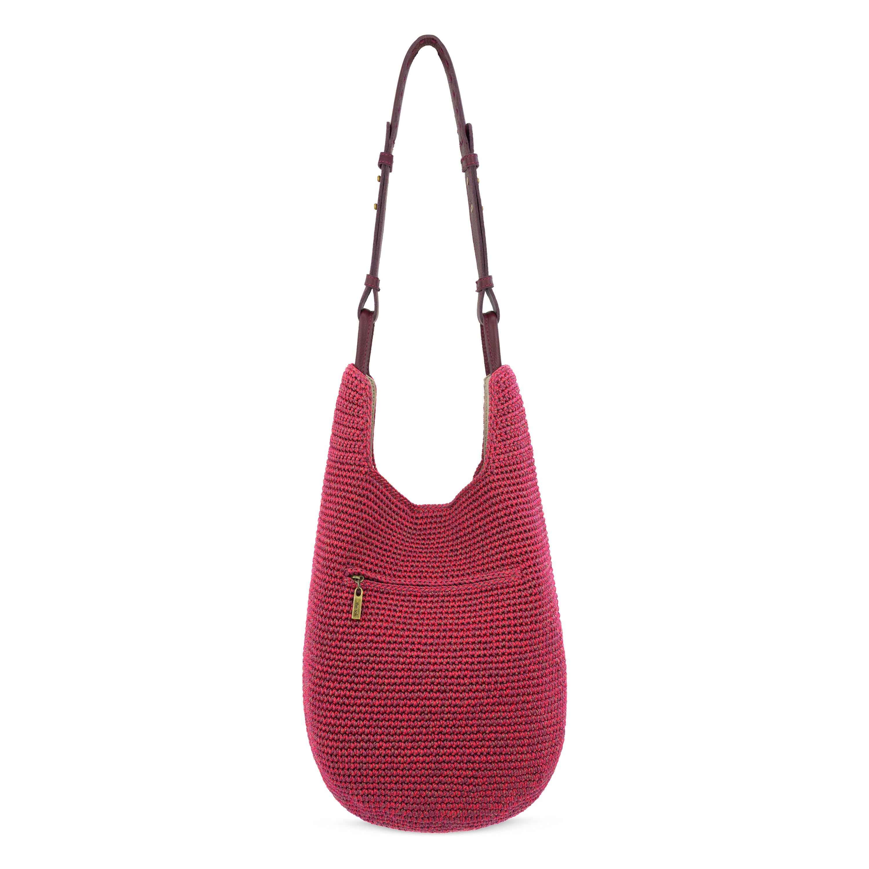 The Sak Los Feliz 120 Hobo - Hand Crochet - Black Cherry Static