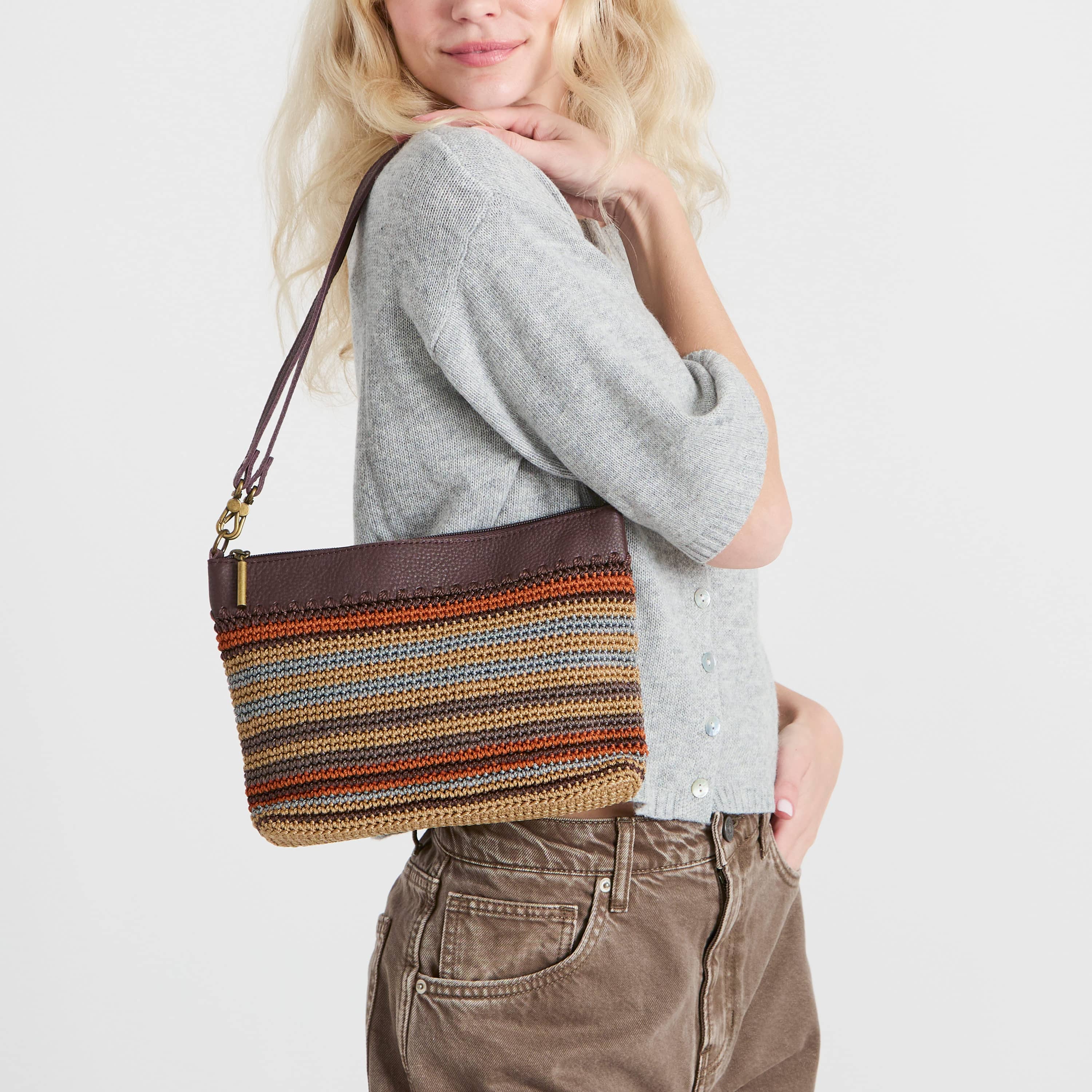The Sak Lumi Crossbody - Hand Crochet - Harvest Stripe